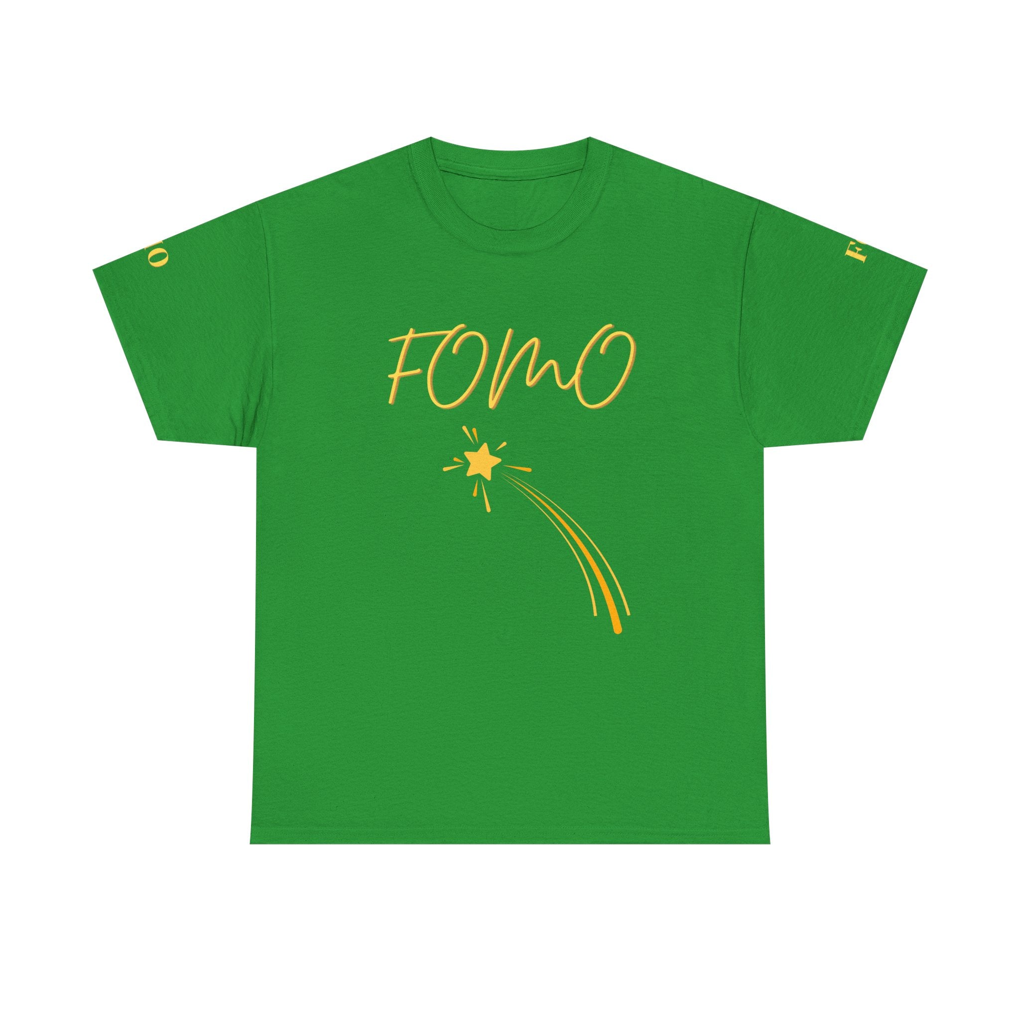 FOMO shooting star Tee | White cotton T-Shirt, minimalist typography