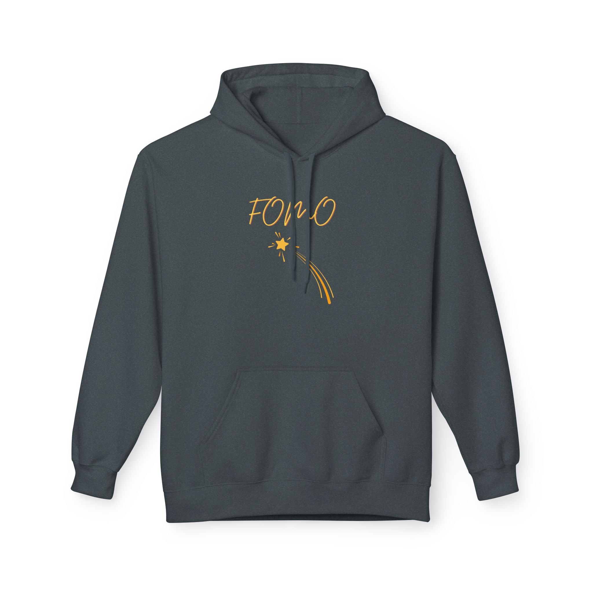 FOMO script and star Hoodie | Minimal typography streetwear