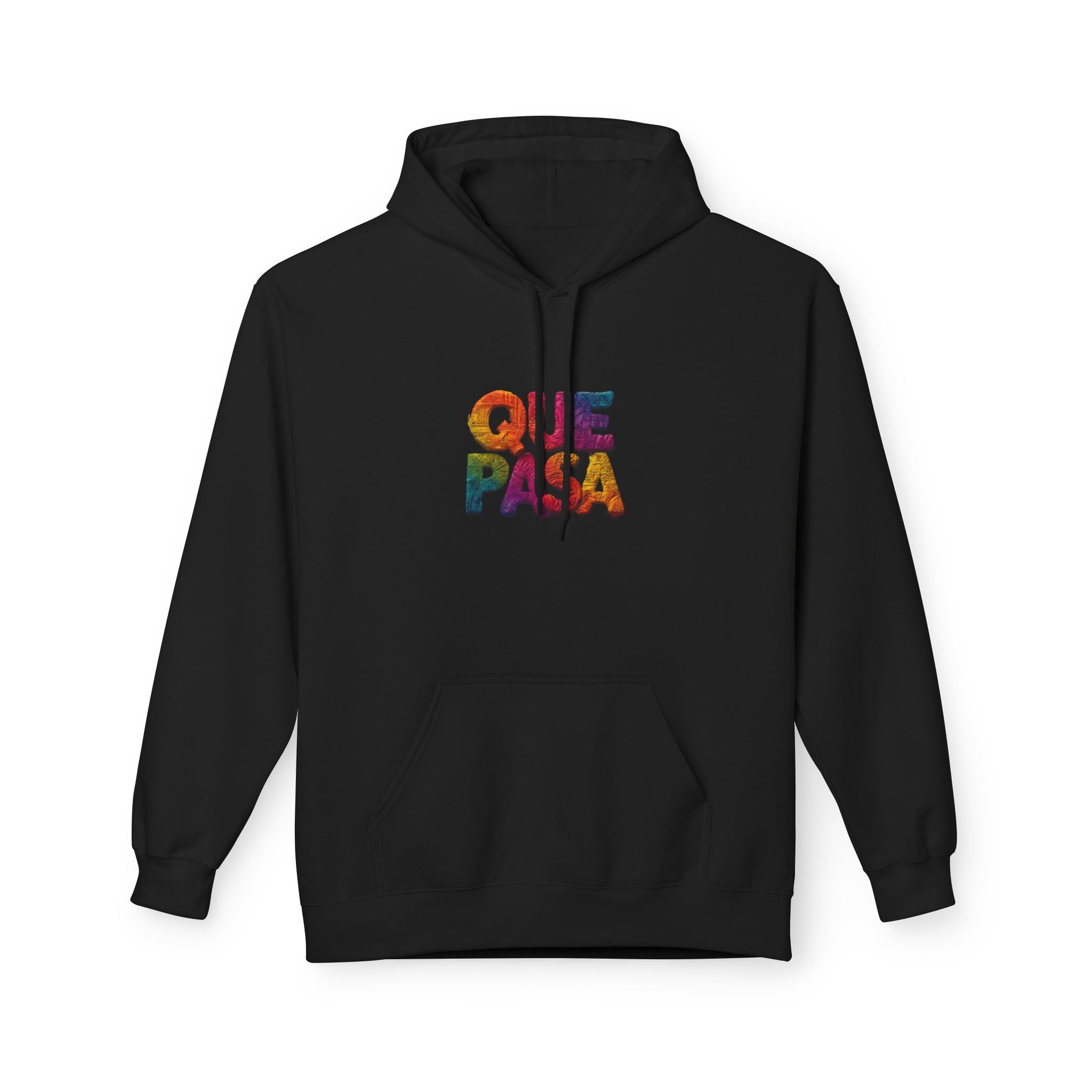Que Pasa hoodie | Colorful Spanish phrase sweatshirt