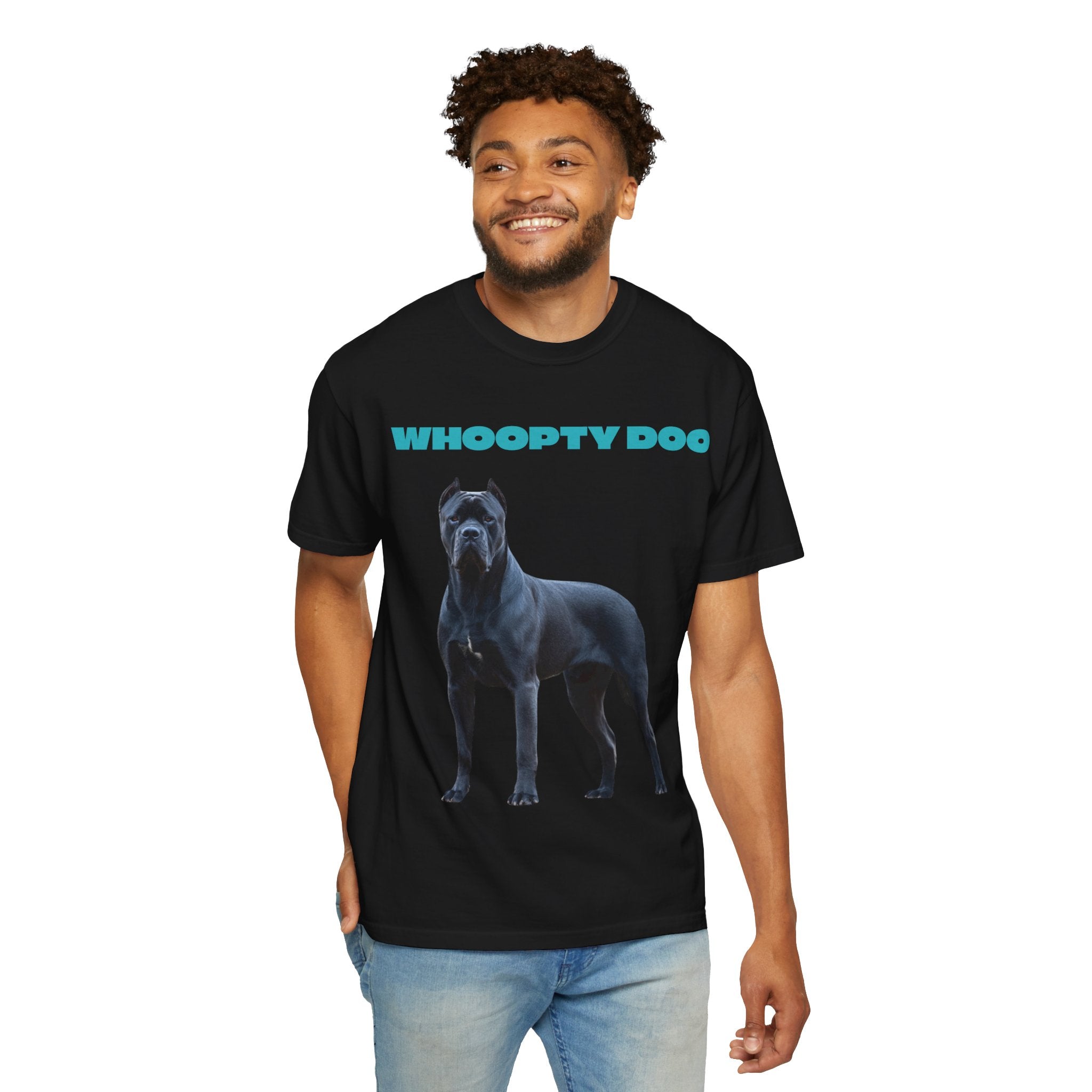 Whoopty Doo Unisex Garment-Dyed T-Shirt, Casual Tee, Dog Lovers Gift, Quirky Apparel, Fun Pet-Themed Shirt, Unique Gifts for Men and Women