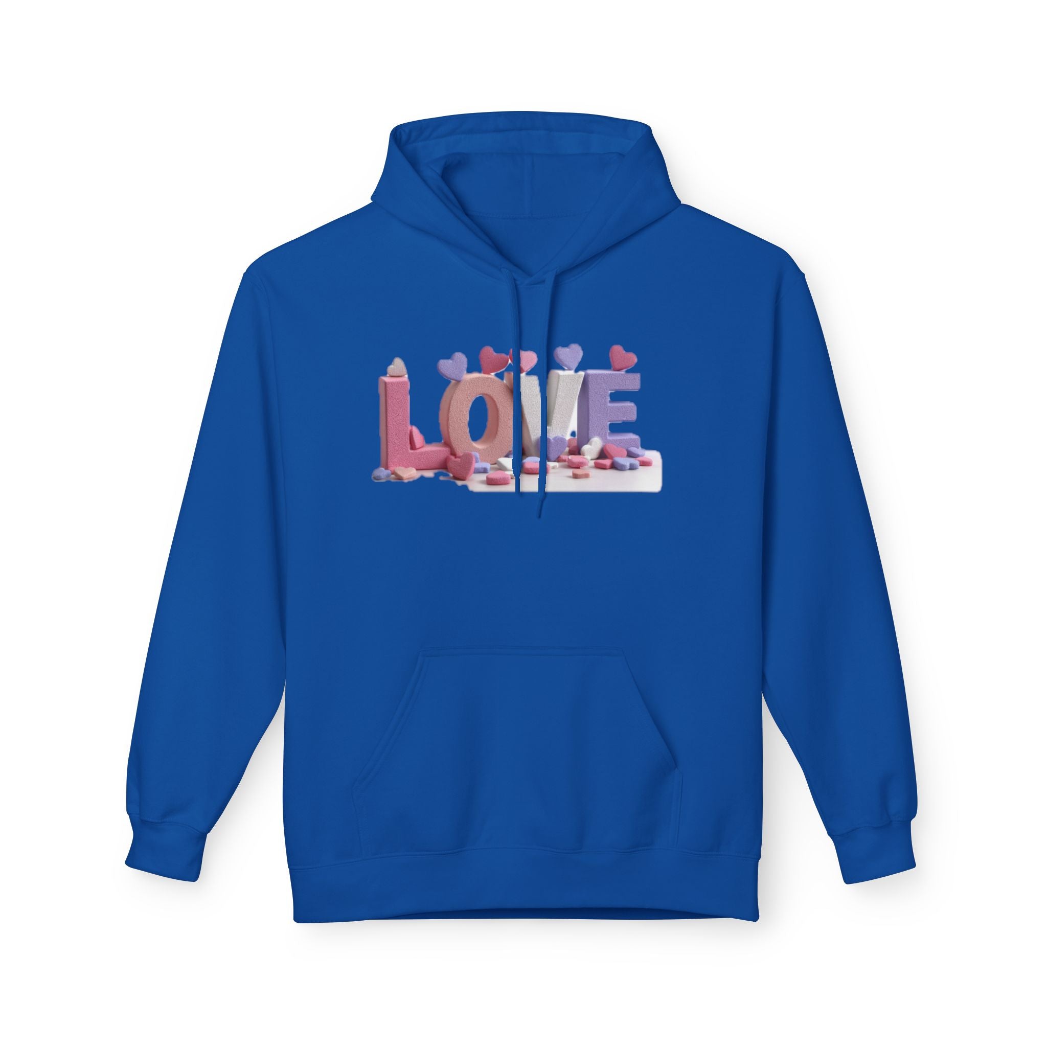 LOVE 3D Candy Letters Hoodie | Pink Purple Heart Design