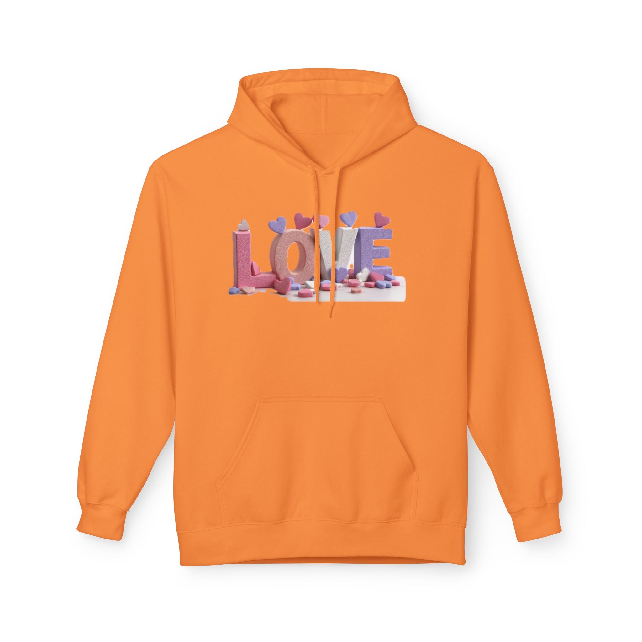 LOVE 3D Candy Letters Hoodie | Pink Purple Heart Design