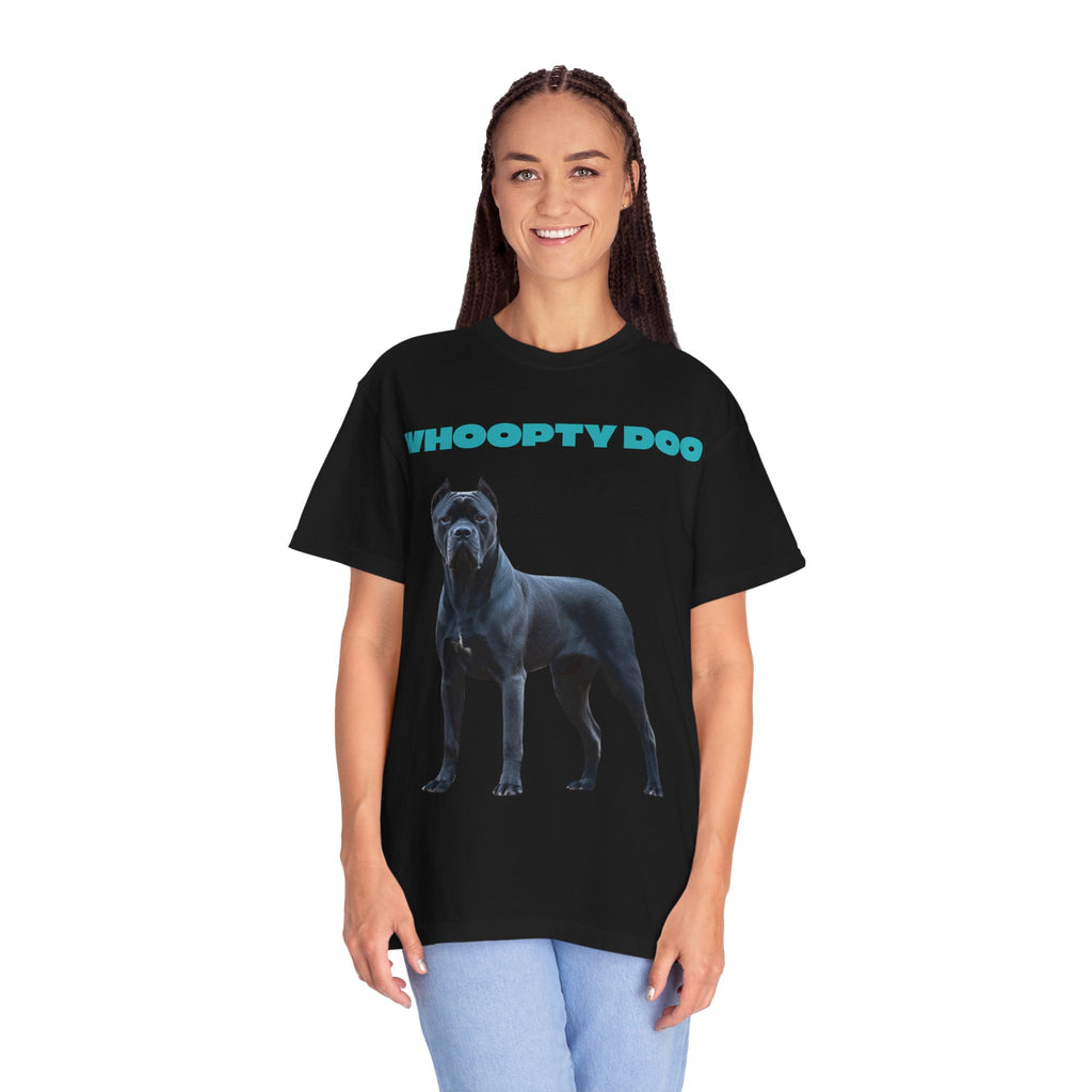Whoopty Doo Unisex Garment-Dyed T-Shirt, Casual Tee, Dog Lovers Gift, Quirky Apparel, Fun Pet-Themed Shirt, Unique Gifts for Men and Women