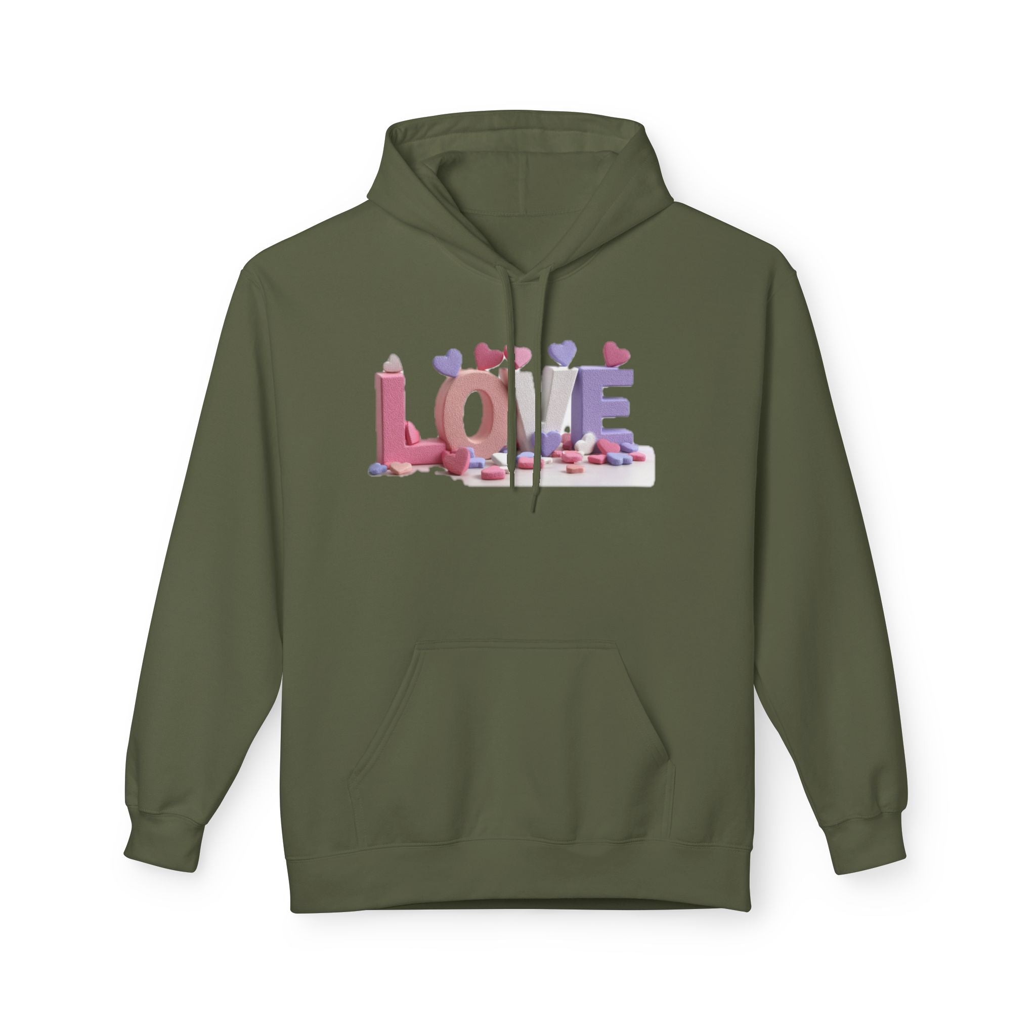 LOVE 3D Candy Letters Hoodie | Pink Purple Heart Design