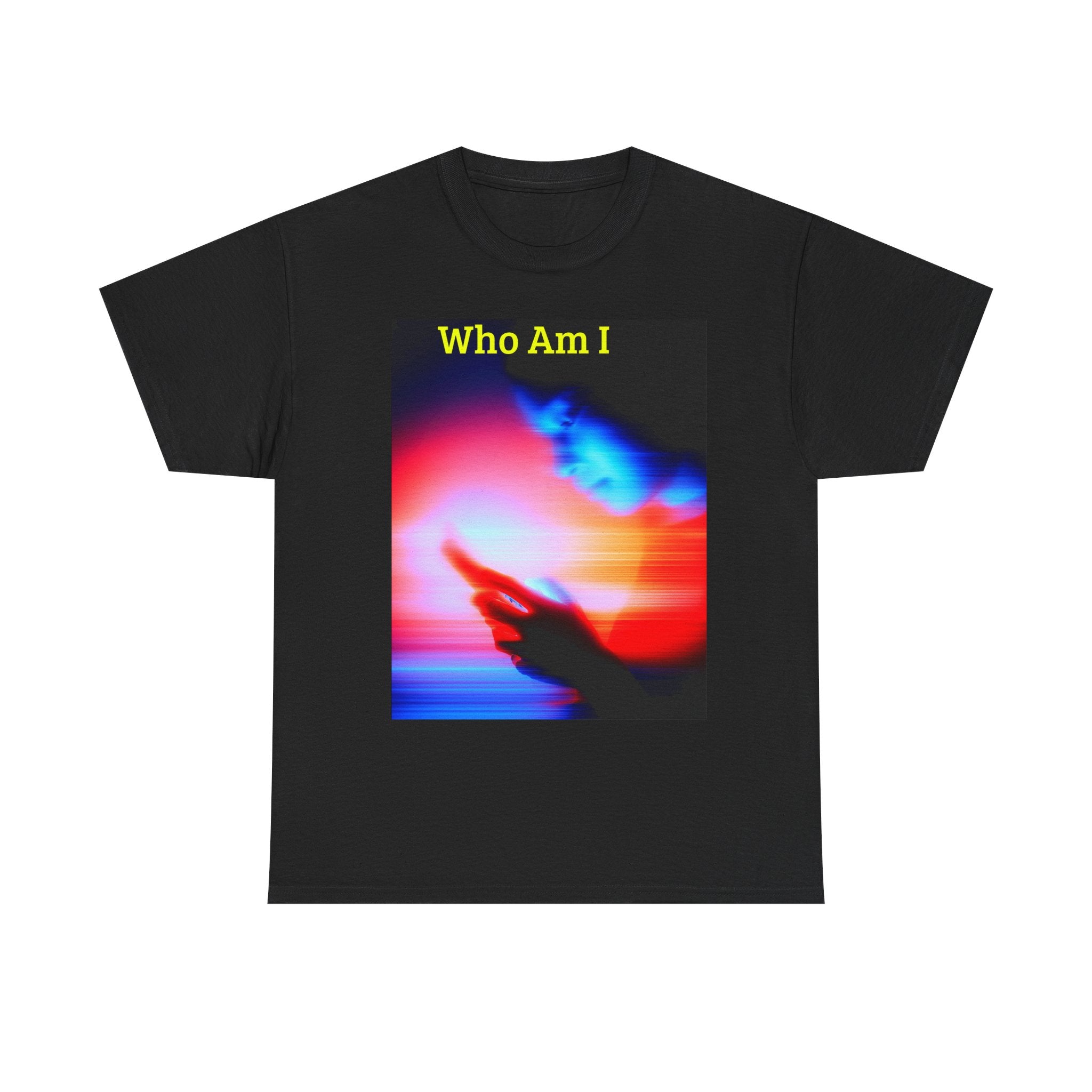 Who Am I? Abstract Vaporwave Tee — Retro Neon Graphic T-Shirt