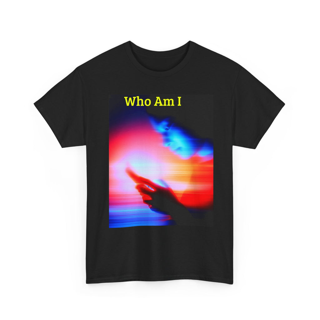 Who Am I? Abstract Vaporwave Tee — Retro Neon Graphic T-Shirt